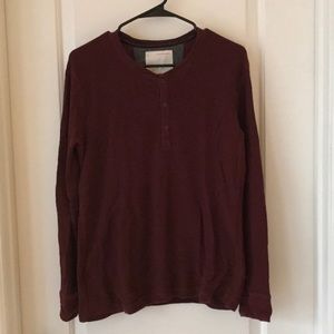 Banana Republic lightweight knit Henley burgundy S